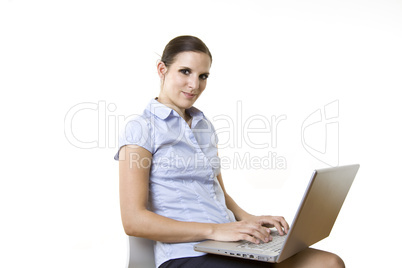 business female writing email