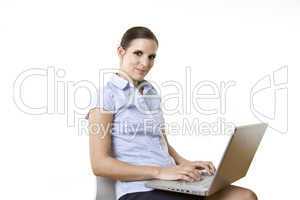 business female writing email