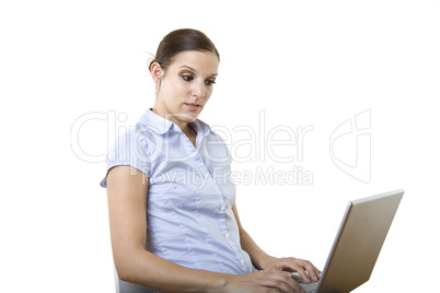 female checking emails