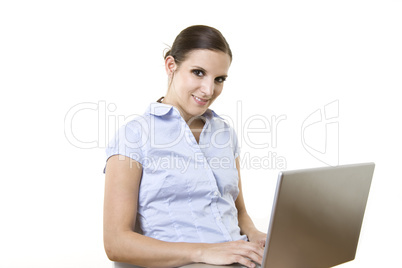 beautiful business female with netbook