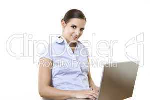 beautiful business female with netbook