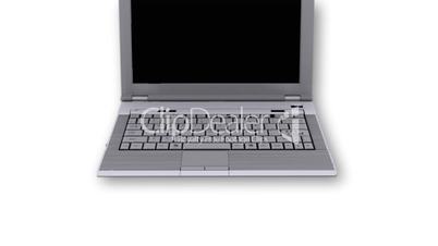 Laptop with SOS key flashing - White Background - Technology