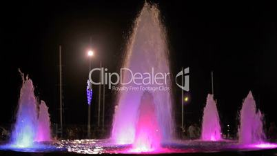 Fountains with color highlights