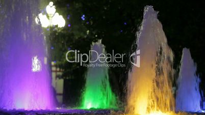 Fountains with color backlight