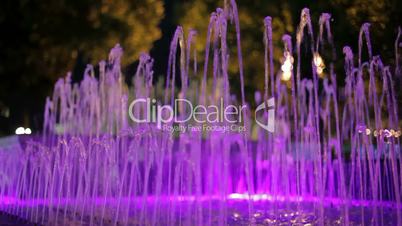 Fountain with violet backlight