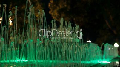 Fountains with colored lighting