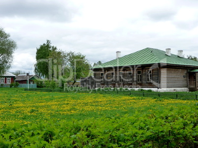 Wood house in rural place