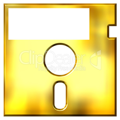 3d golden 5.25 inch floppy disk