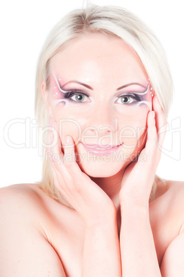 Woman with face art