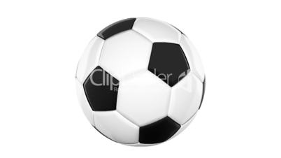 Looping animation a soccer ball. On White background