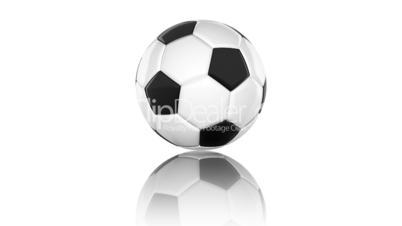 Looping animation a soccer ball. On White background