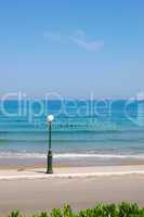 Lantern pole at the beach, Crete, Greece