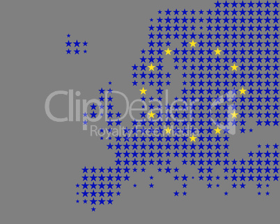 Karte und Fahne von Europa