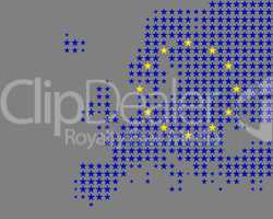 Karte und Fahne von Europa