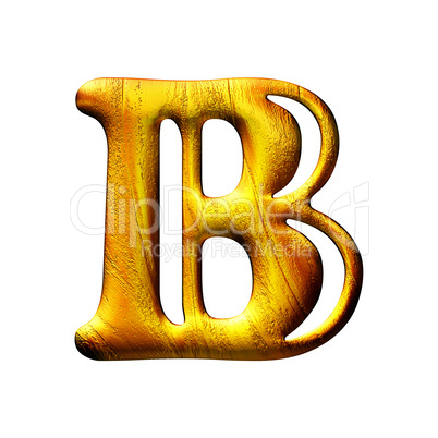 3D golden letter isolated