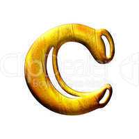 3D golden letter isolated