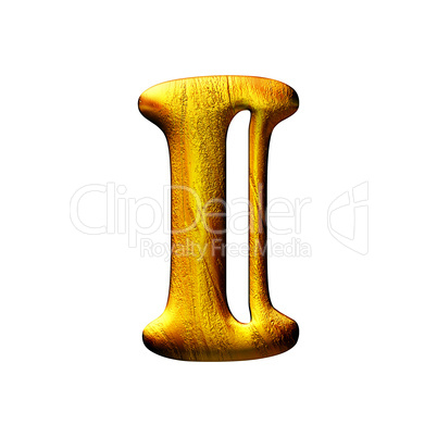 3D golden letter isolated