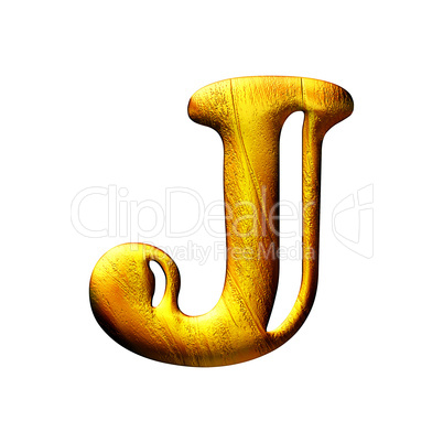 3D golden letter isolated