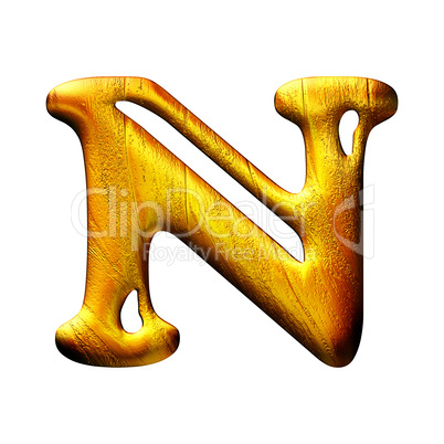 3D golden letter isolated