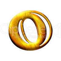 3D golden letter isolated