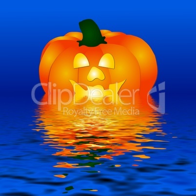 Halloween Kürbis im Wasser