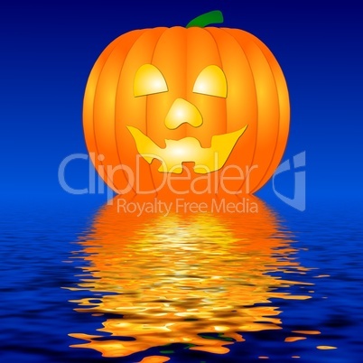 Halloween Kürbis im Wasser