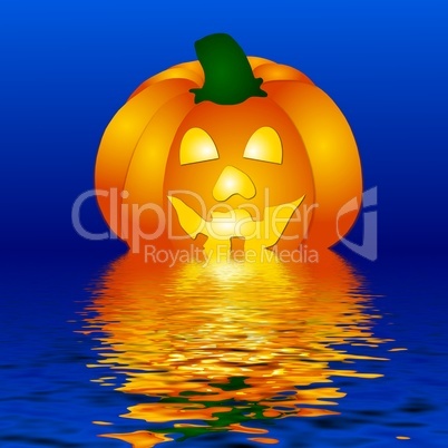 Halloween Kürbis im Wasser