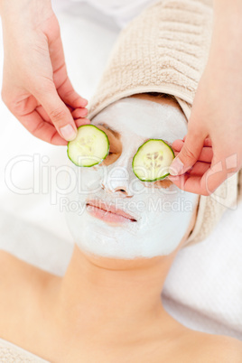 Unstressed female woman having a massage