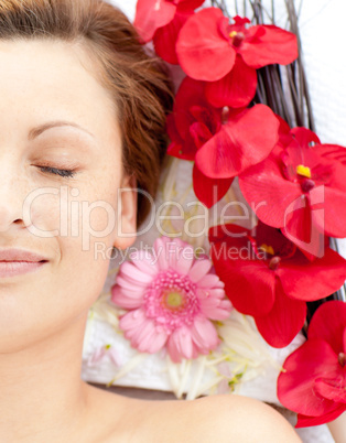 Attractive female having a massage