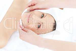 Radiant woman having a massage