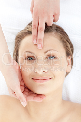 Simper woman having a massage