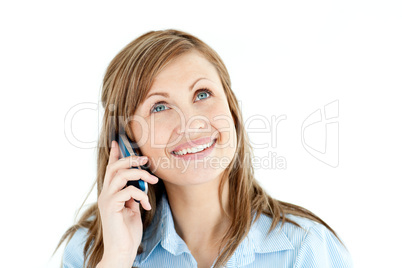 Charismatic businesswoman talking on phone