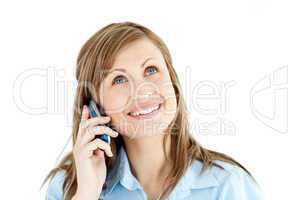 Charismatic businesswoman talking on phone