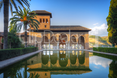 Alhambra patio with pool, Granada, Spain