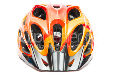 orange bicycle helmet