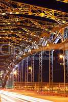 steel construction by night