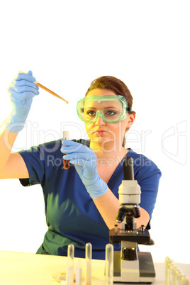 Female Researcher working with chemicals