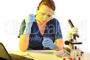 Female Researcher working with chemicals