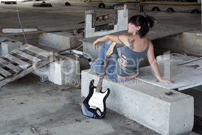 Grunge/Punk Rocker Girl with Guitar (4)