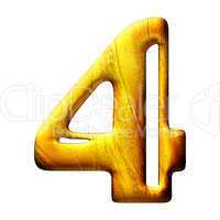 3D golden digit