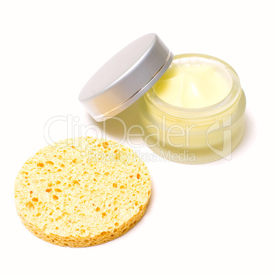 Face cream and sponge