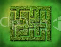 green grass maze