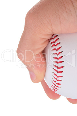 Holding a baseball