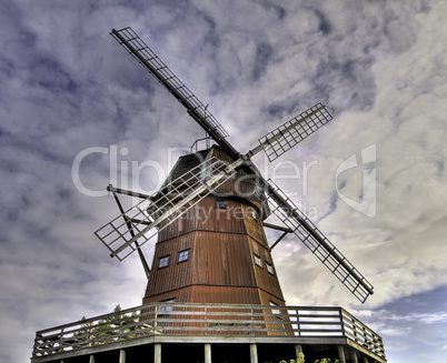 Old wooden windmill.