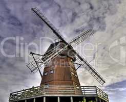 Old wooden windmill.