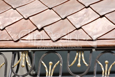 Roof covered with copper plates