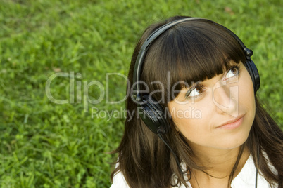 Young woman listening to music