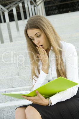 Businesswoman with a folder