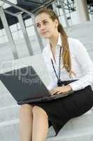 Business woman with laptop
