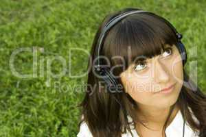 Young woman listening to music